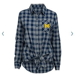 Juniors by Gen 2 Univ of Michigan Plaid Shirt